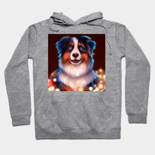 Cute Australian Shepherd Drawing Hoodie